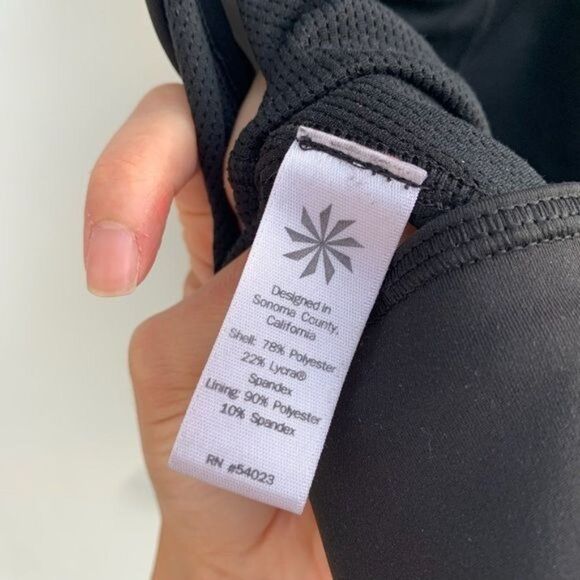 Athleta Size M Black Cut Out Back Sports Bra Workout Athletic - Picture 5 of 6